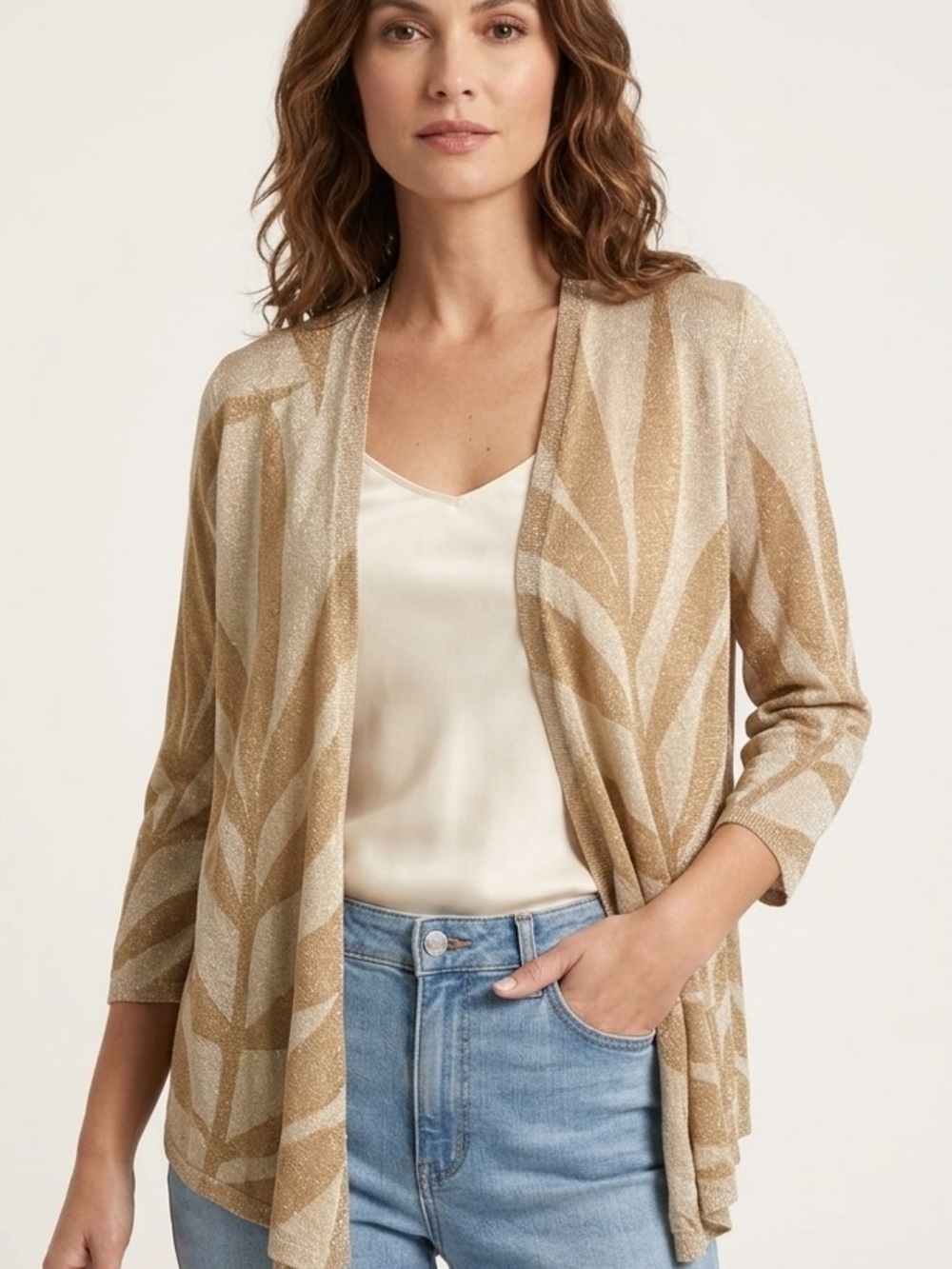 NEW Chico's PALM LEAVES
LUREX YELENA
CARDIGAN FASHION
ALABASTER breathable light